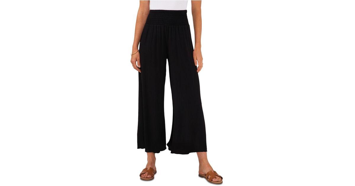 Vince Camuto Plus Size Smocked-waist Pull-on Pants in Black | Lyst