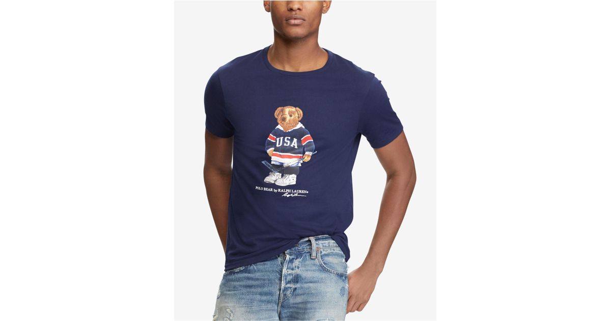 navy blue polo bear shirt