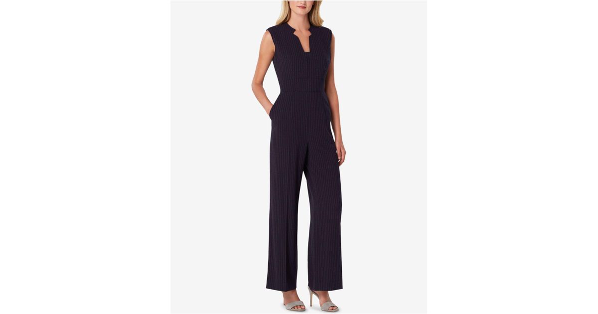 tahari pinstripe jumpsuit