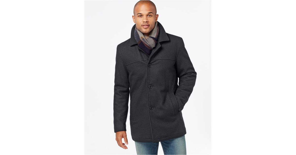 Tommy Hilfiger Melton Peacoat With Scarf In Charcoal Gray For Men Lyst Tommy Hilfiger Melton Peacoat With, Tommy Hilfiger Peacoat With Scarf