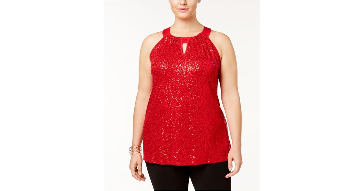 plus size sequin halter top