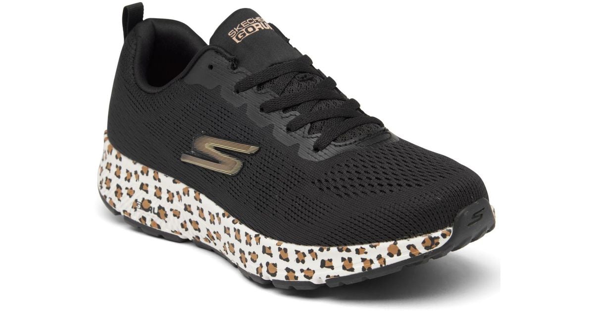Skechers Synthetic Gorun Consistent Leopard Running Sneakers From