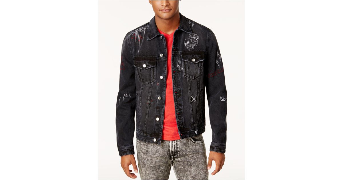 guess denim jacket mens