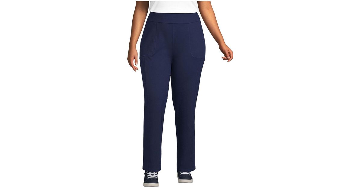 Lands' End Plus Size Active High Rise Pocket Pants in Blue Lyst