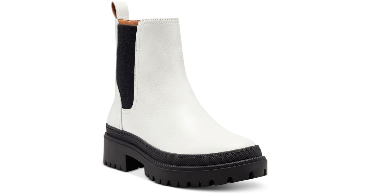 Lucky Brand Emali Lug-sole Booties in White | Lyst