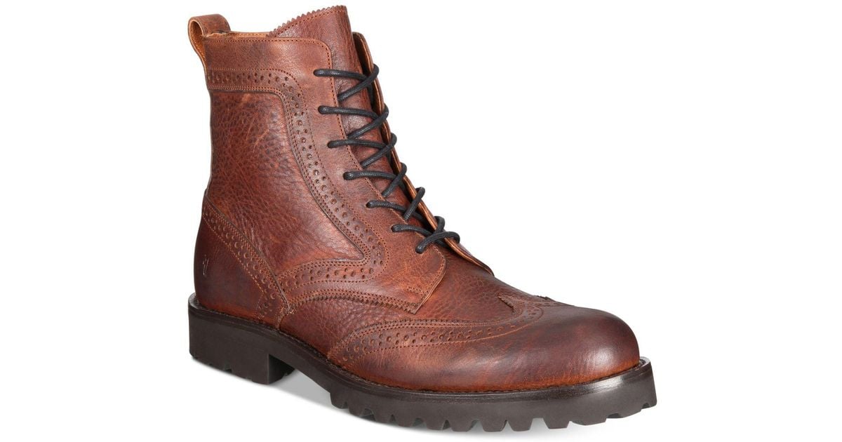 Frye Men's Earl Wingtip Boots in Brown for Men | Lyst