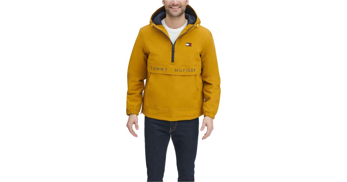 Tommy Hilfiger Synthetic Taslan Popover Logo Jacket, Created For Macy's in  Yellow for Men - Lyst