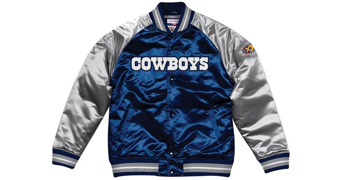 Mitchell Ness Dallas Cowboys Tough Season Satin Jacket in Blue for Men Lyst