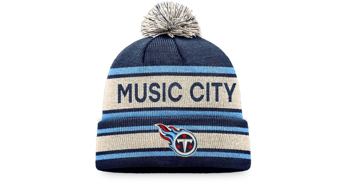 Fanatics Branded Tennessee Titans Heritage Cuffed Knit Hat in Blue for