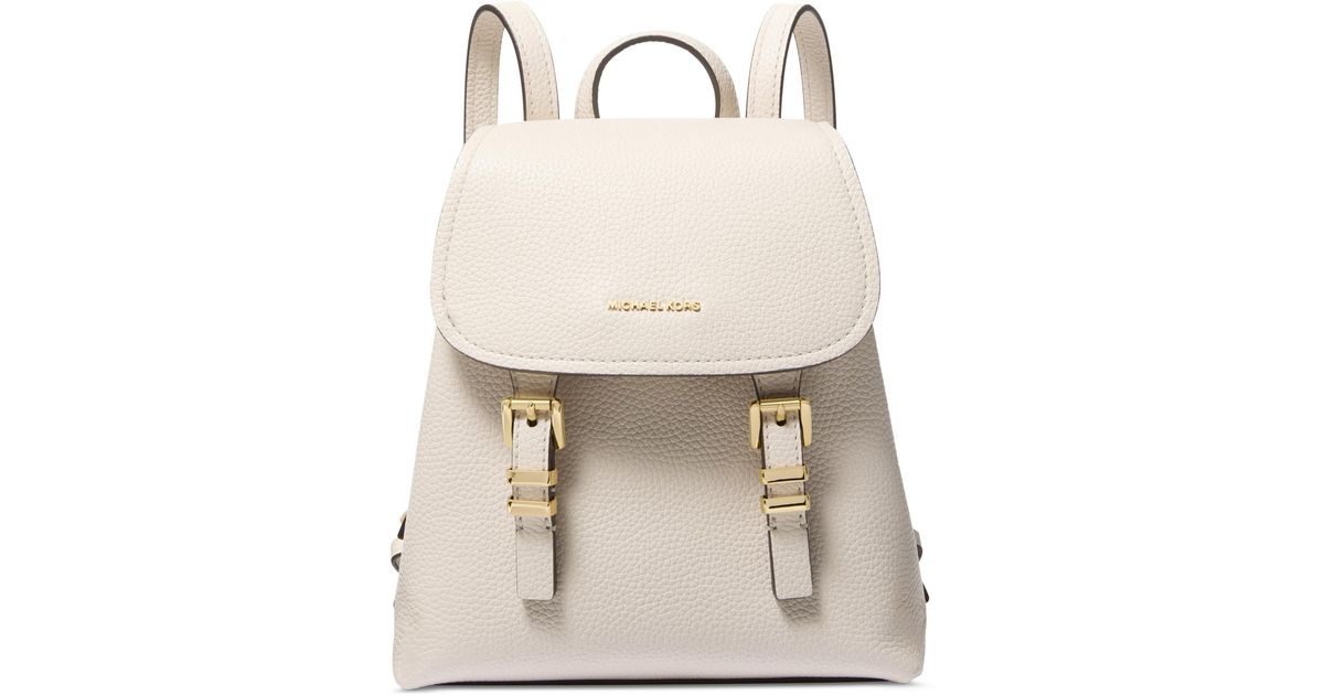 Michael Kors White Pebble Leather Backpack Purse Michael Kors Slater Large Pebbled Leather Backpack in White  main image 2