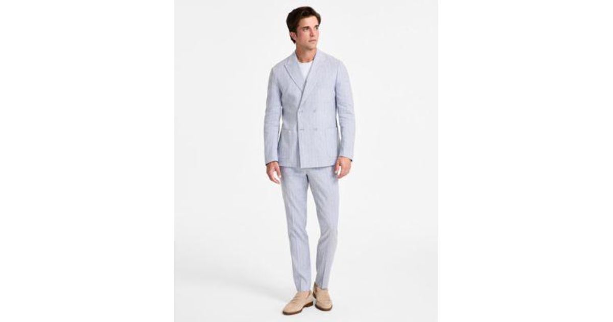 Calvin Klein Slim Fit Double Breasted Suit Separates in Blue for Men | Lyst
