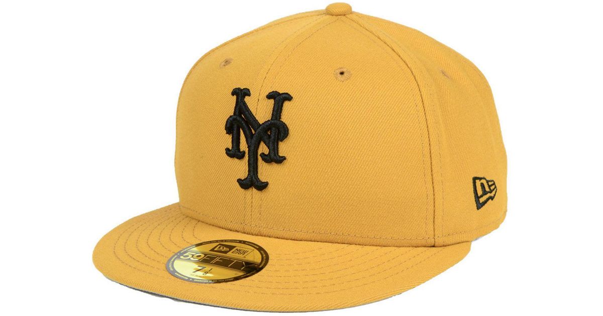 KTZ New York Mets Reverse C-dub 59fifty Fitted Cap in Yellow for Men | Lyst