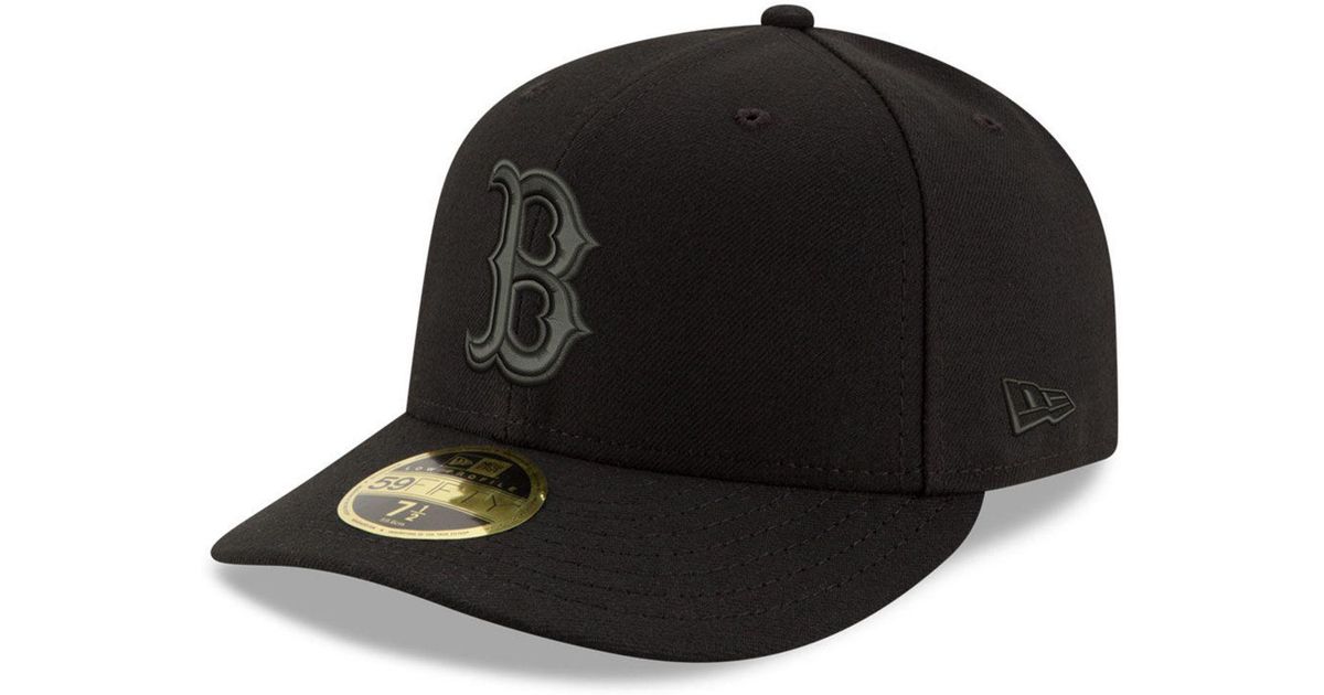 Men's Boston Red Sox New Era Black Team Low Profile 59FIFTY Fitted Hat