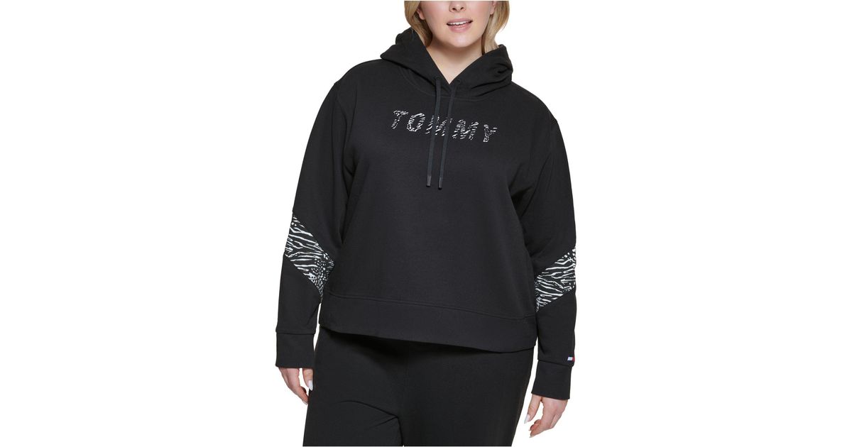 Tommy Hilfiger Cotton Sport Plus Size Animalprint Hoodie in Black Lyst