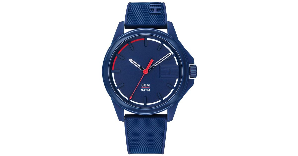 tommy hilfiger blue silicone strap watch