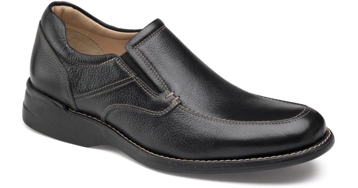 Johnston & Murphy Shuler Moc Toe Slip-on Dress Shoes in Black for Men ...