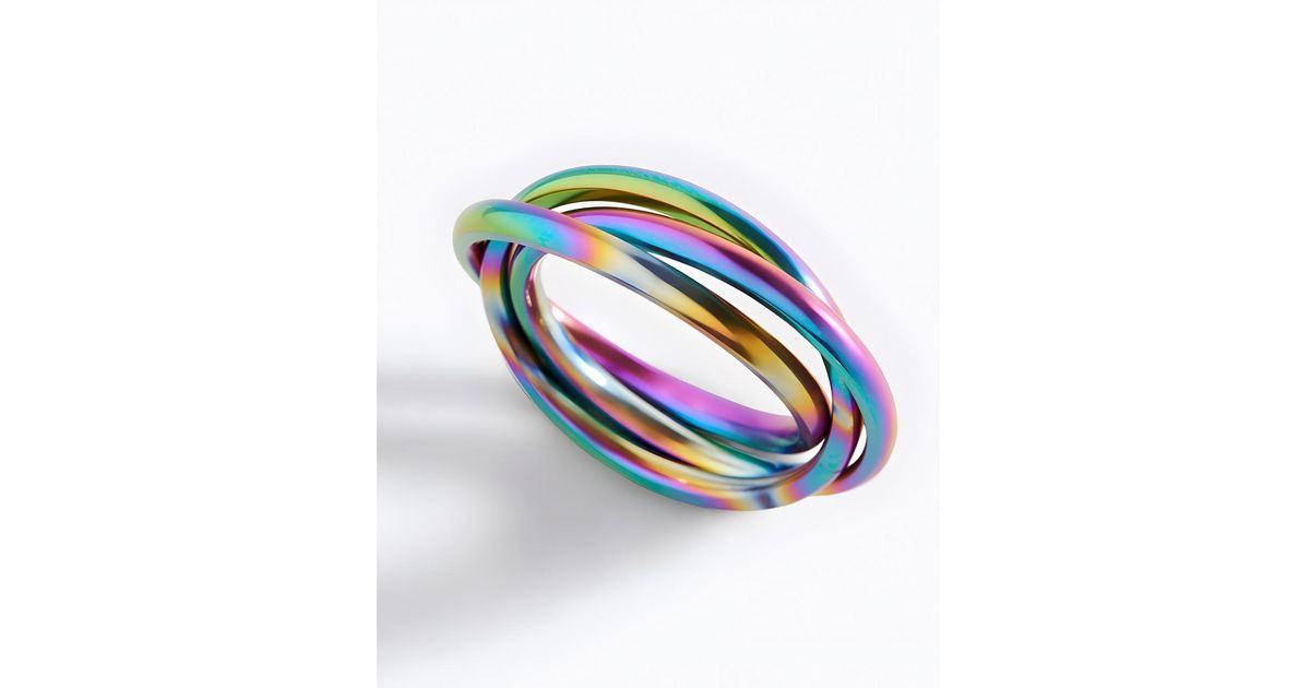 Mint & Lily Dainty Interlocking Fidget Ring in Blue | Lyst