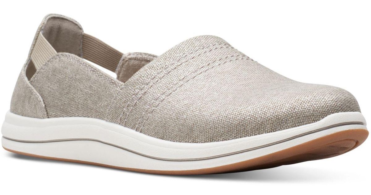 Clarks Cloudsteppers Breeze Step Ii Slip On Sneakers in White | Lyst