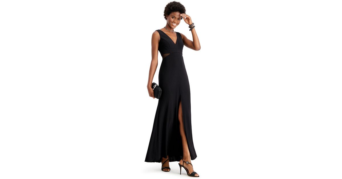 Xscape Synthetic Petite Sheer-inset Mermaid Gown in Black - Lyst