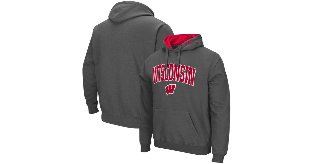 Colosseum Athletics Charcoal Wisconsin Badgers Arch Logo 3.0 Pullover ...