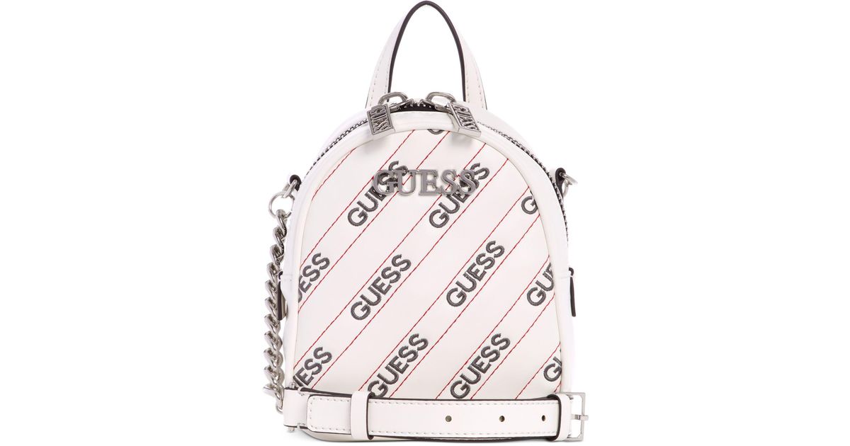 guess mini backpack white
