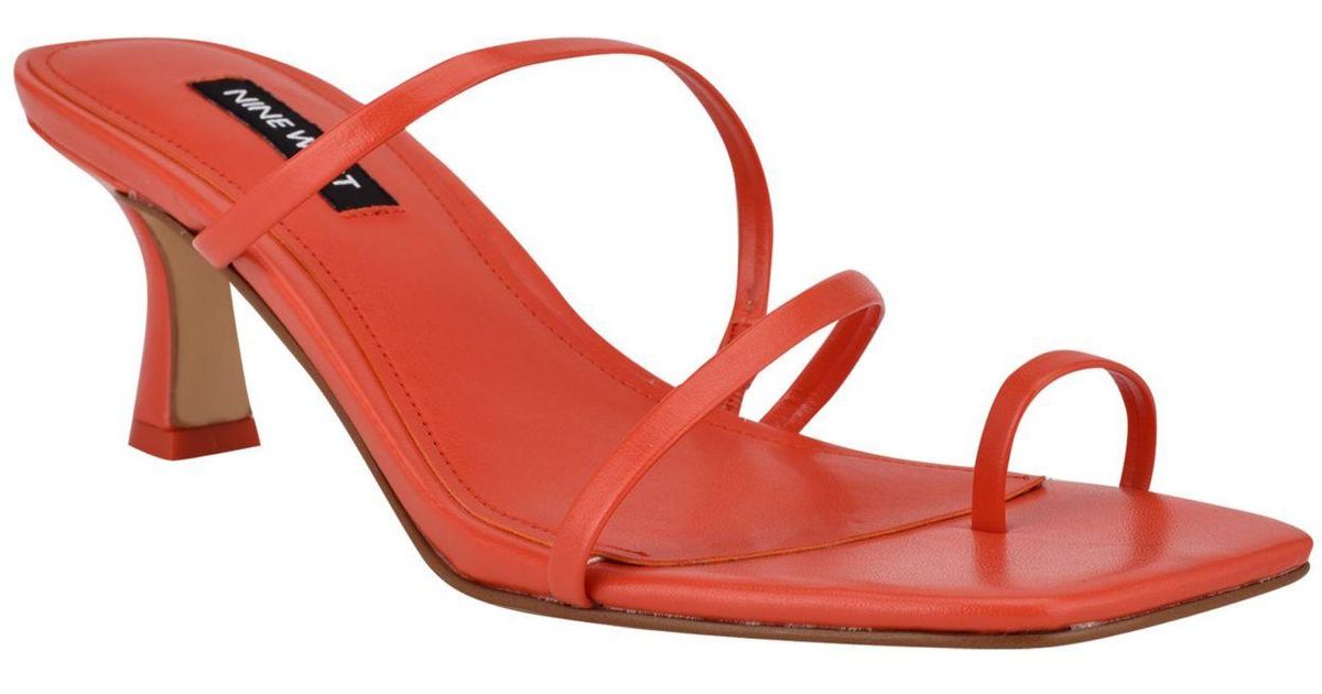 Nine West Aila Strappy Sandals in Dark Orange (Orange) - Lyst