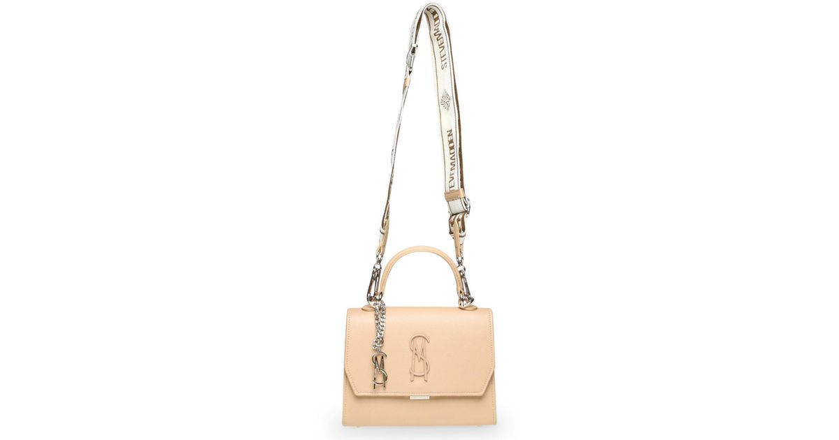 Steve Madden Blattuca Logo Plaque Crossbody Bag in Natural | Lyst