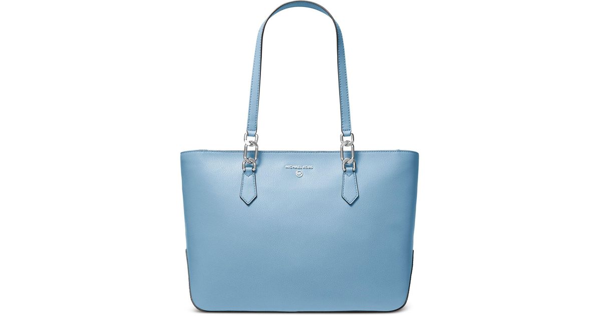 Michael Kors Michael Laney Medium Leather Top Zip Tote Bag in Blue Lyst Canada