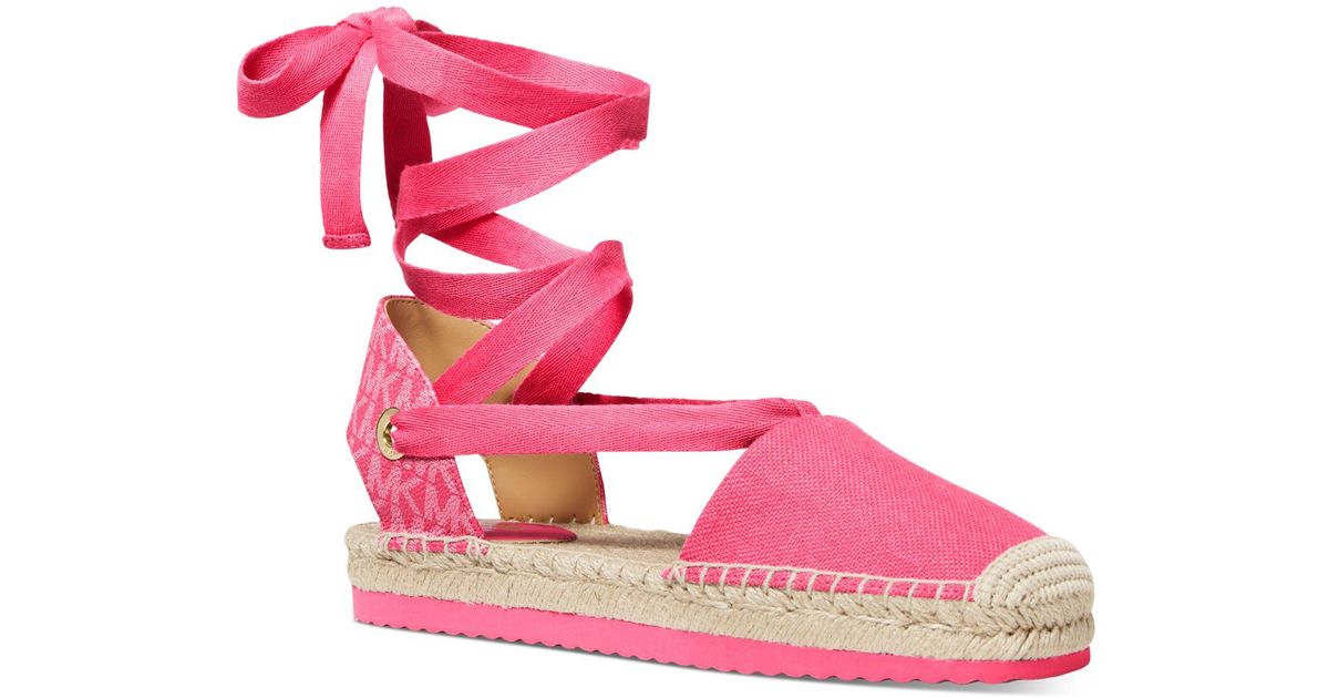 Michael Kors Yara Ankle-tie Espadrille Flats in Pink | Lyst Canada