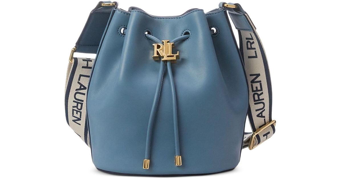 Lauren by Ralph Lauren Andie Medium Leather Drawstring Bag in Blue Lyst