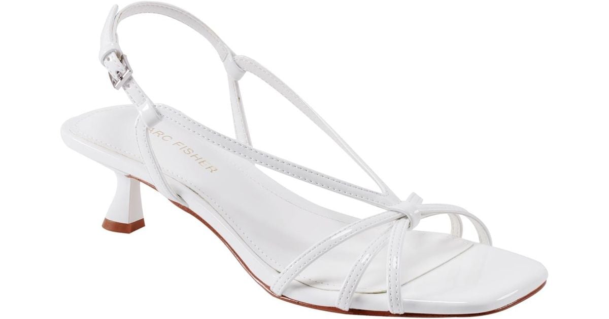 Marc Fisher Raveny Strappy Kitten Heel Sandals In White Lyst Macrame School Plant Hanger Variegated Hanging