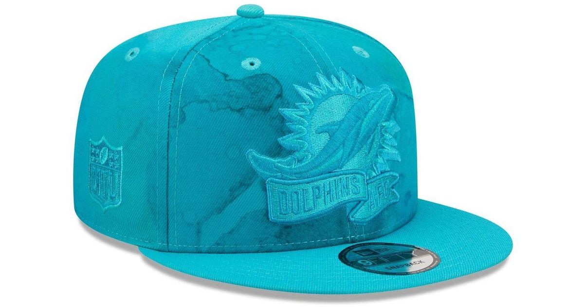 KTZ Synthetic Aqua Miami Dolphins Ink Dye Tonal 2022 Sideline 9fifty