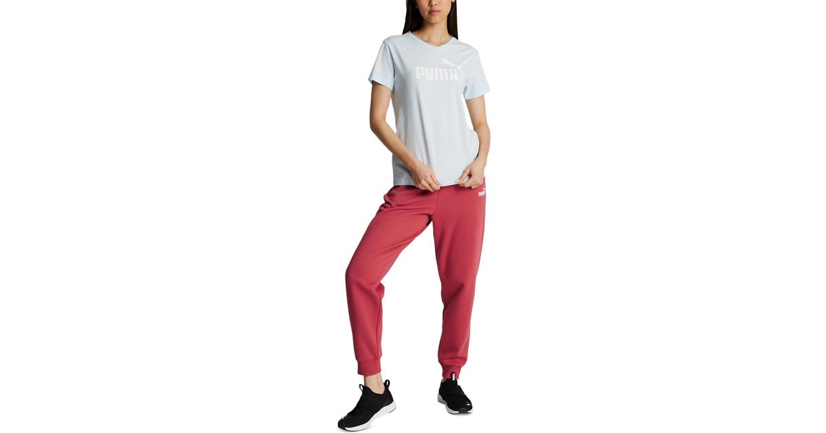 PUMA Embroidered-logo High-waist Fleece Sweatpant jogger