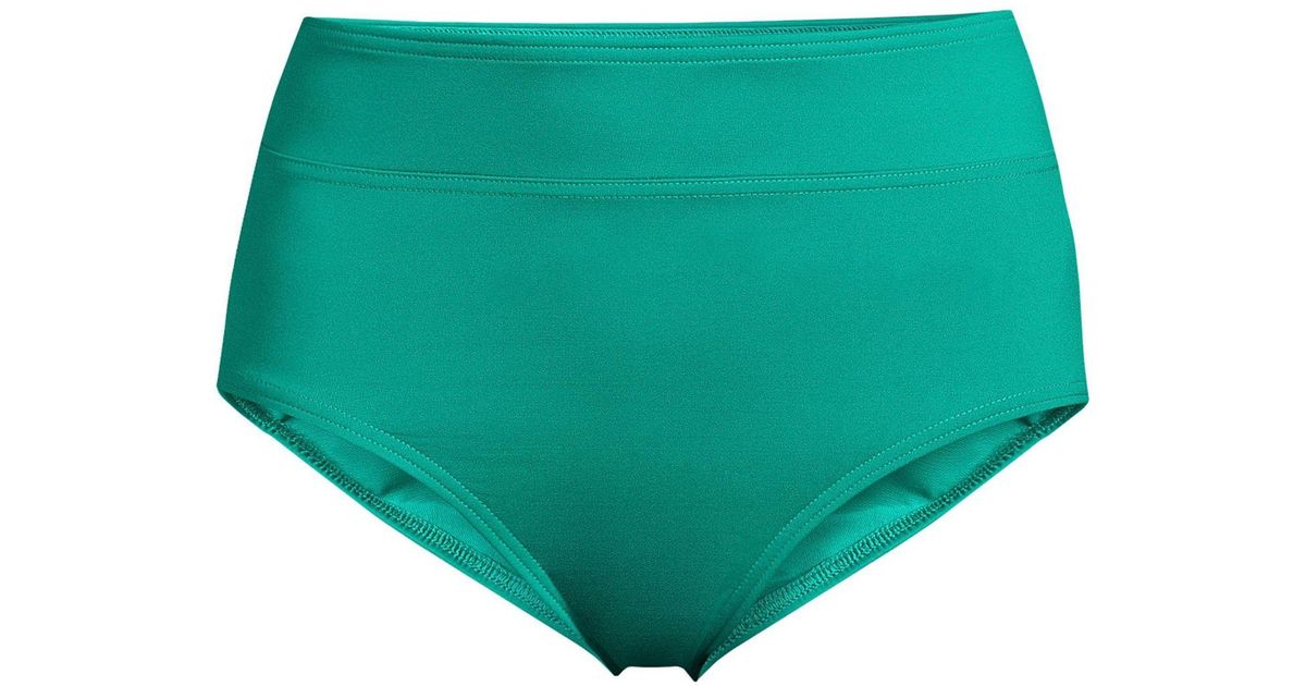 Lands' End Plus Size Chlorine Resistant Tummy Control High Waisted
