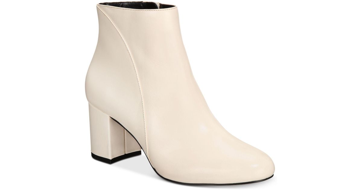 cream leather booties