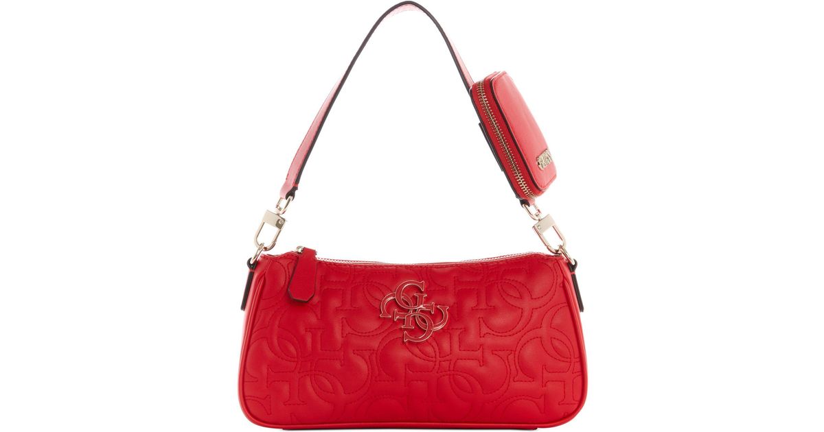 Guess Kamryn Shoulder Bag in Red/Gold (Red) Lyst