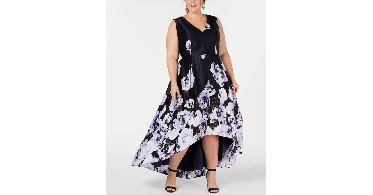 xscape plus size floral gown