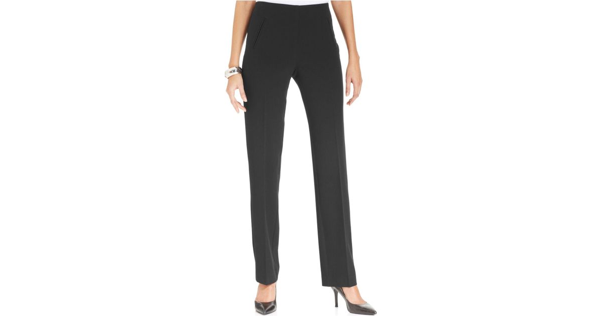 Style & Co. Synthetic Tummy-control Pull-on Pants in Deep Black (Black) | Lyst