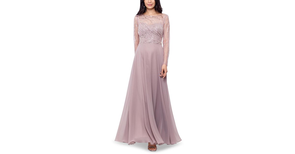 Xscape Chiffon Ball Gown in Purple Lyst