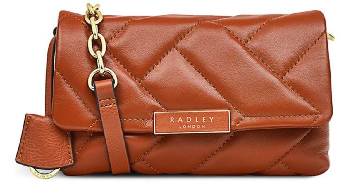 Radley Leather Mill Bay Xl Quilt Flapover Crossbody in Brown Lyst