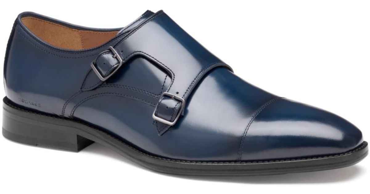 Johnston & Murphy Sullivan Double Buckle Cap Toe Shoe in Blue for Men ...