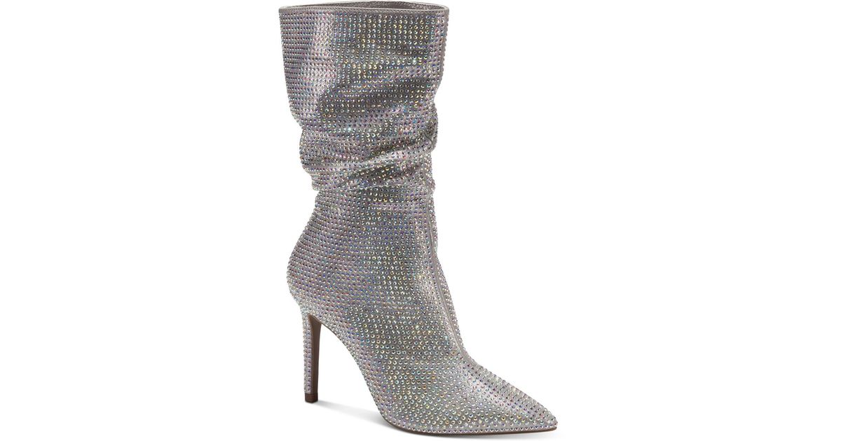 Thalia Sodi Raquell Slouch Dress Boots in Gray | Lyst