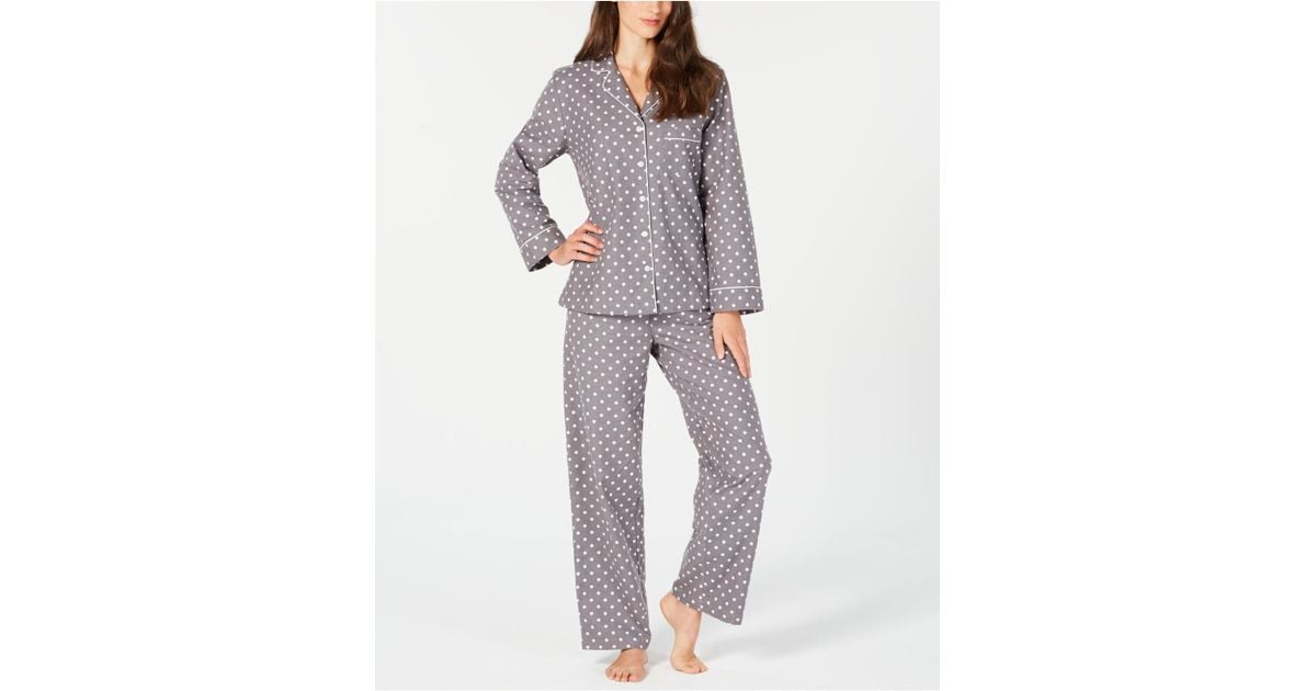 Charter Club Petite Cotton Flannel Pajama Set Created For Macy s in Gray Lyst