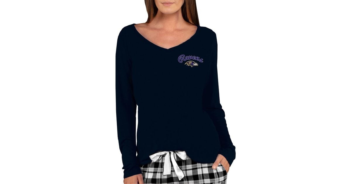 Concepts Sport Baltimore Ravens Marathon Knit Long-sleeve Lightweight V ...