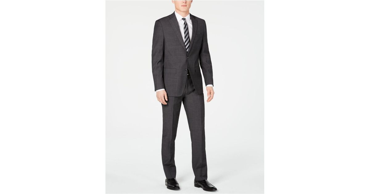 calvin klein charcoal slim fit suit