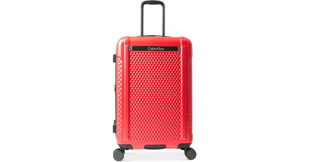 Calvin Klein Expandable Hardside Spinner Suitcase in Red | Lyst