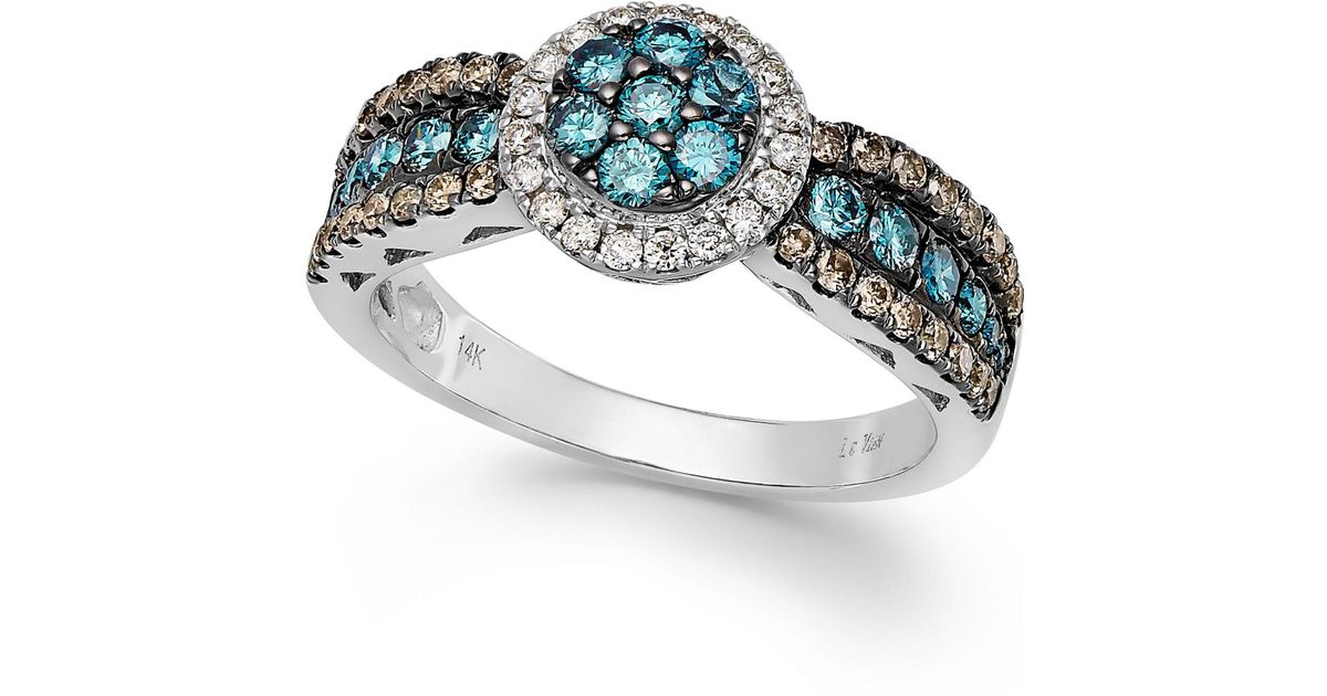 Download Lyst - Le vian Chocolate, Blue And White Diamond Ring In ...