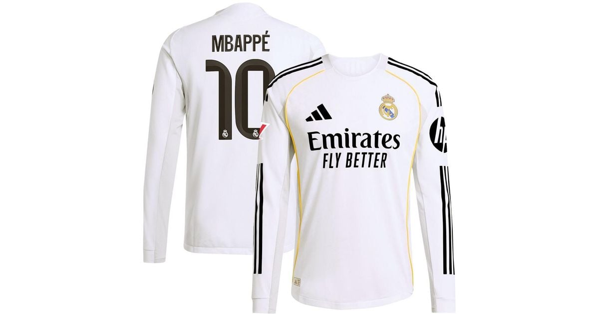 adidas Kylian Mbappe Real Madrid 2025/26 Home Authentic Long