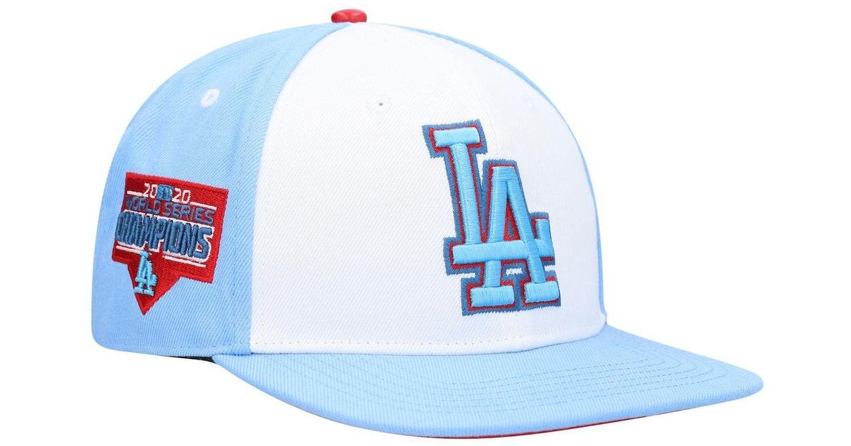 Pro Standard White, Light Blue Los Angeles Dodgers Blue Raspberry Ice Cream Drip Snapback Hat