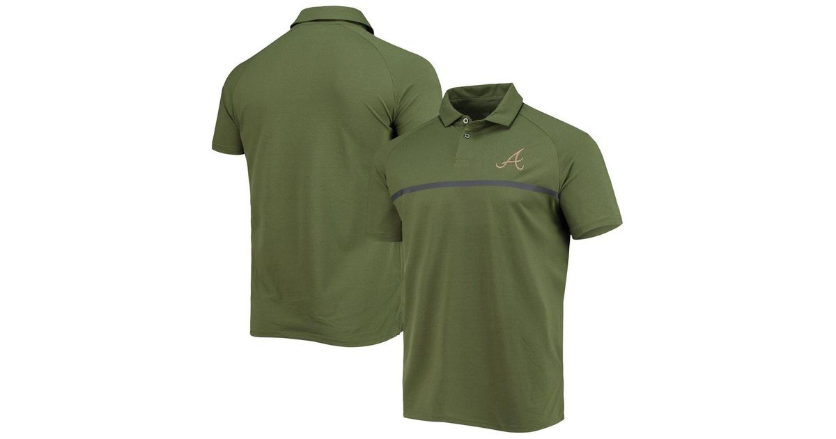 Levelwear Olive Atlanta Braves Delta Sector Raglan Polo Shirt in Green for  Men